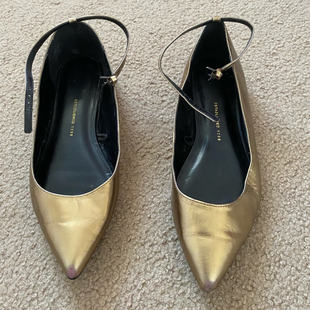 Gold Flats- Size 9